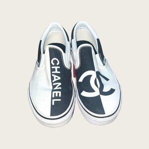 Custom Chanel Vans Slip On’s Sz 7.5